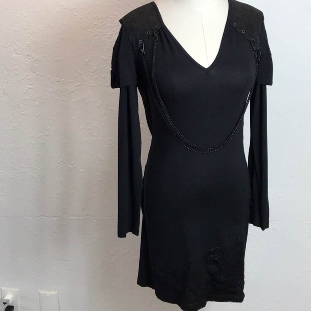 Embroidery mesh open dress